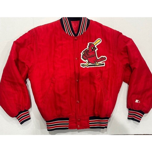 VINTAGE Starter MLB St. Louis Cardinals 80/90s Bomber Old Logo Jacket Coat Small - Picture 1 of 11
